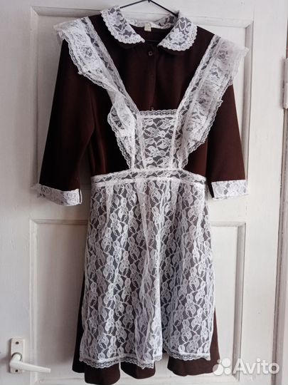 Школьная форма для девочки, платье и фартук 46-48