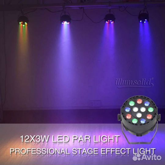 Светодиодный прожектор DMX 512, 12x3 Вт