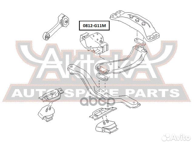 Подушка двигателя MT 0812-G11M asva