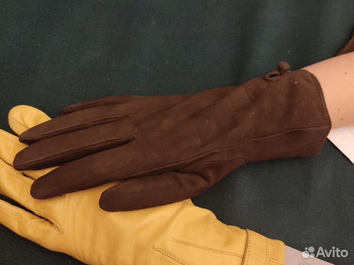 Перчатки женские кожаные новые