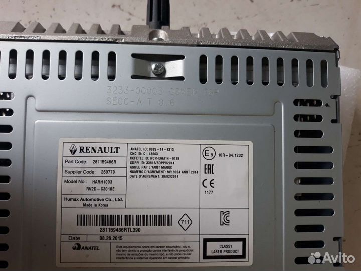 Автомагнитола Renault Duster 281159486R
