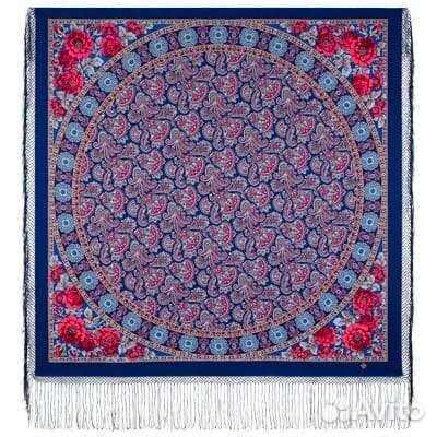 Шаль павлопосадская.размер 148-148.шерсть