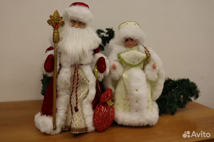Дед Мороз 50 см + Снегурочка 40 см под елку