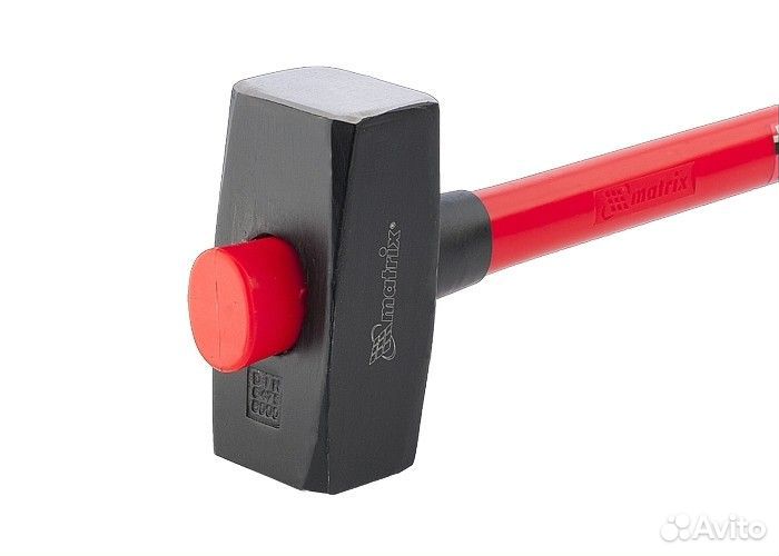 Кувалда, 9000 г, фибергласовая обрезиненная рукоят