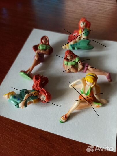 Фигурки Винкс из Киндер, деньги Винкс, закладки и