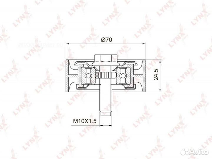 Lynxauto PB-7020 Ролик обводной приводного ремня
