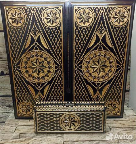 Нарды резные дубовые паук и скорпион