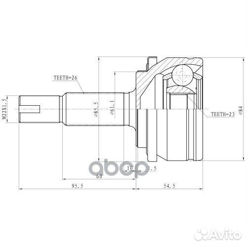 Шрус наружный перед прав/лев Z87073R Zikmar