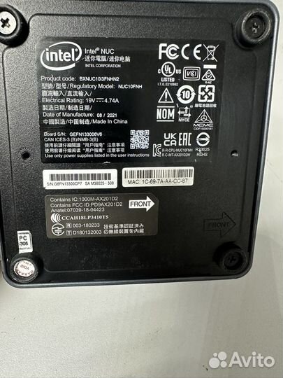 Компьютер Intel NUC Core i3-10/8gb/240gb ssd