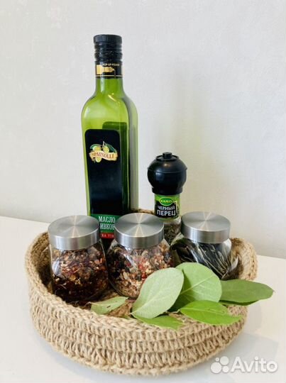 Корзинка-поднос из джута