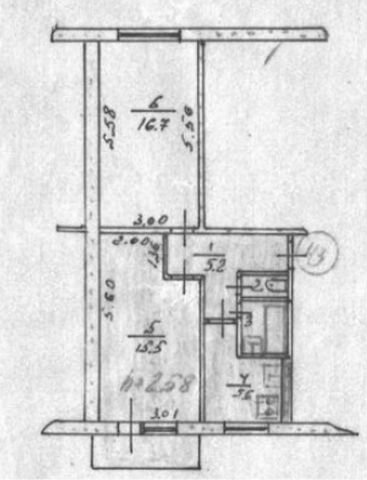 2-к. квартира, 48 м², 5/5 эт.