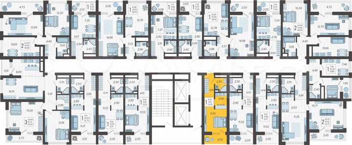 Квартира-студия, 23,2 м², 11/19 эт.