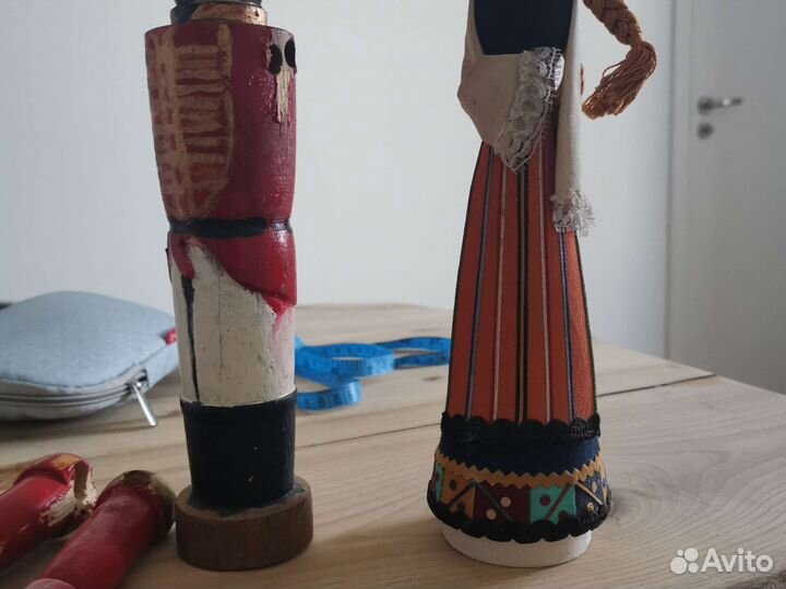 Две старые куклы из бабушкиного сундука 30см