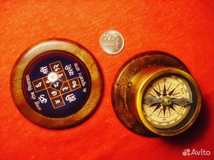 Компас изумруд Индийская Компания London Бронза
