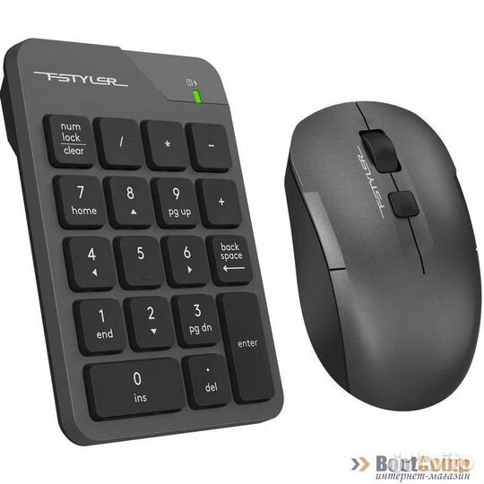 Комплект беспроводной клавиатура+мышь A4Tech Fstyler FG1600C Air серый/черный