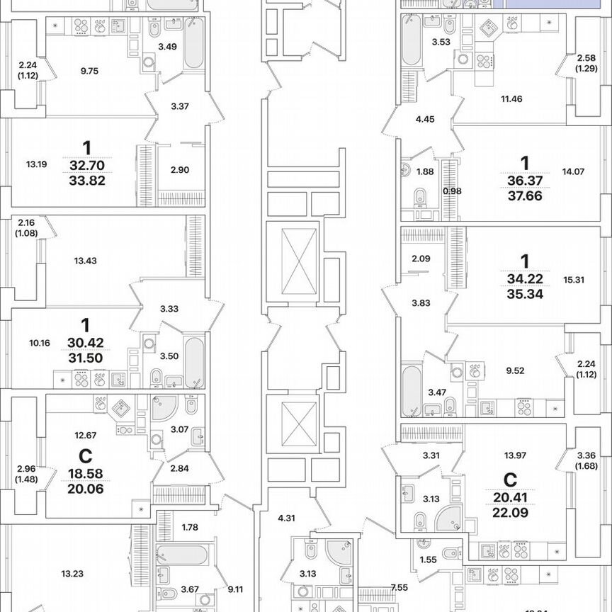 1-к. квартира, 41 м², 3/12 эт.