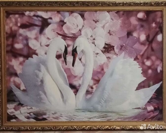 Картина гобелен Лебеди