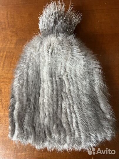 Шапка норковая вязаная новая
