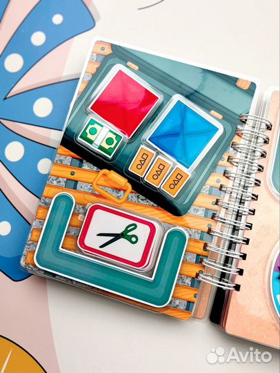 Альбом с кальмаром, игры на липучках