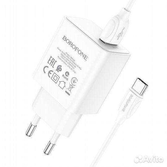 Сзу borofone BA-66A USB-A+type-C QC3.0 18W BK