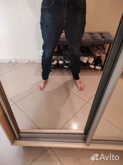 Штаны джинсы мужские 50L темно синие