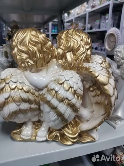 Статуэтка «Пара ангелов», белая, 27 см