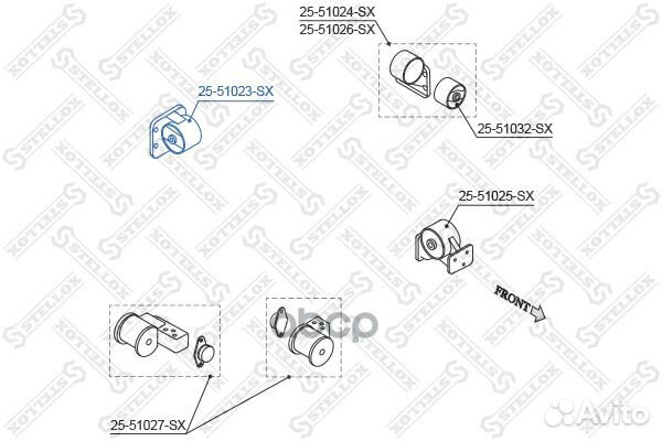 Подушка двс задняя Hyundai Accent 1.3-1.6 99 25