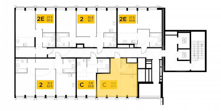 1-к. квартира, 34,5 м², 4/8 эт.