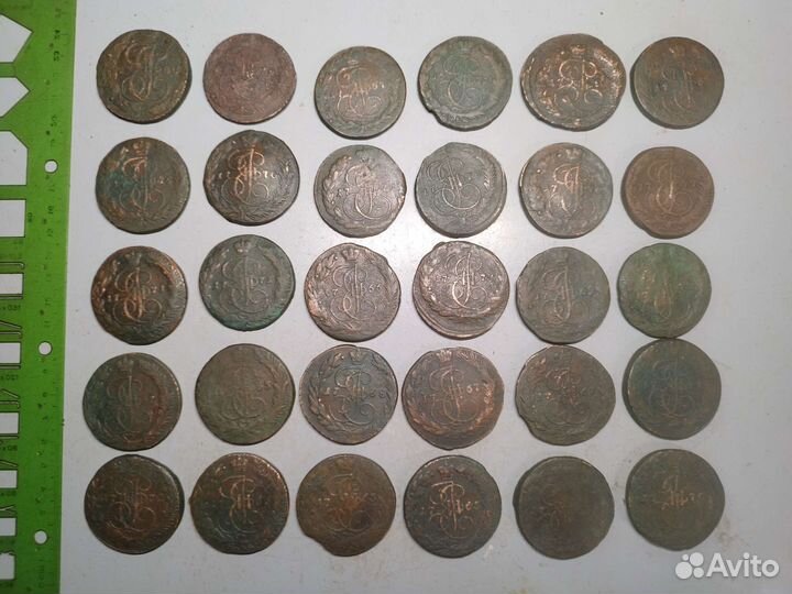 5 копеек Пятак медь 18 век оригинал