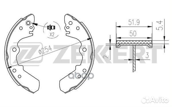 Колодки торм. бараб. задн. Isuzu Campo (KB) 88