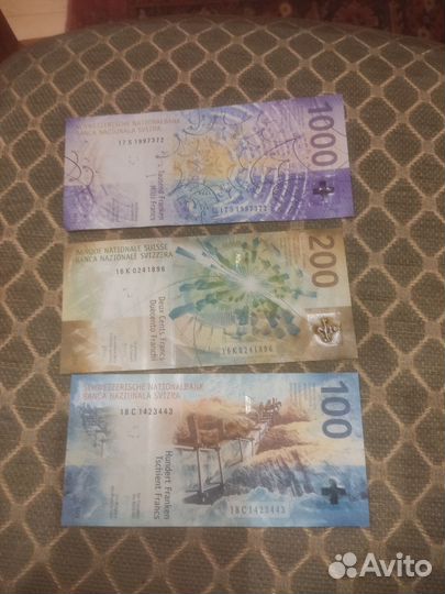 Банкноты.Швейцарские франки.Пресс.Коллекция