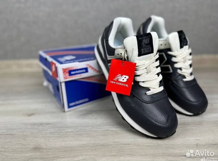 Кроссовки new balance 574 кожаные мужские