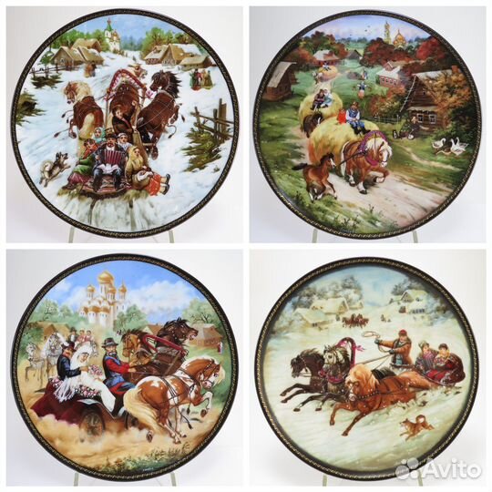 Коллекционные тарелки серии «Русская деревня» 1990