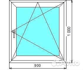 Окна пвх готовые 900*1000