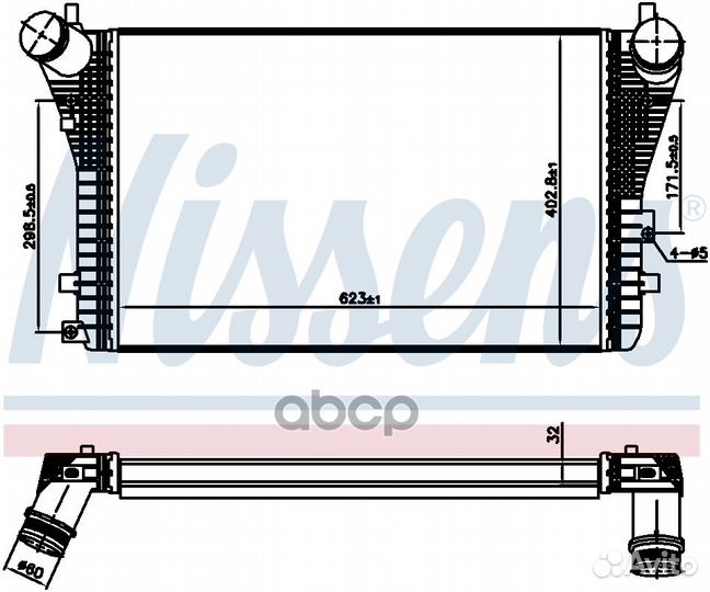 Интеркулер audi A3/S3 1.6TD 03- 96568 Nissens