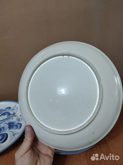 Гжель тарелки на стену и светильник бра СССР