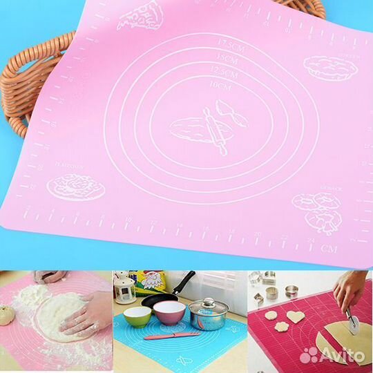 Силиконовый коврик для раскатки теста с разметкой