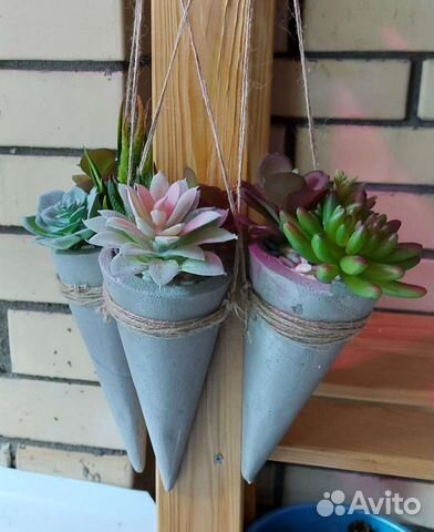 Бетонные кашпо лофт