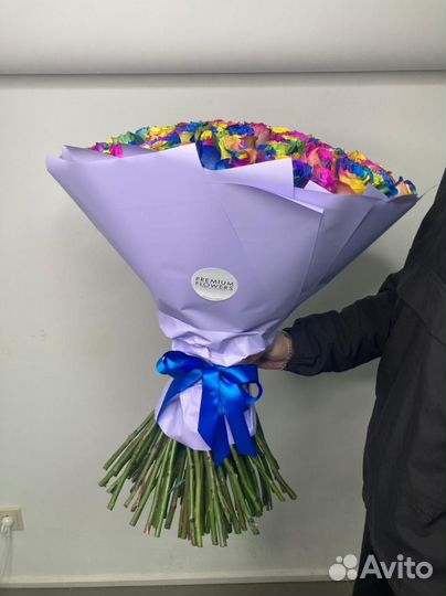 Радужные Розы Доставка 25 51 101