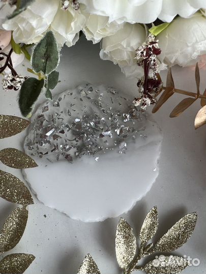 Поднос с подстаканниками из эпоксидной смолы