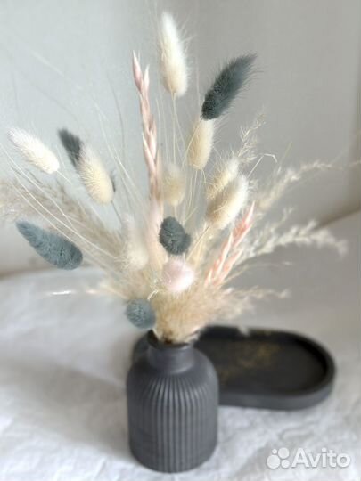 Комплект декор из гипса и сухоцветы