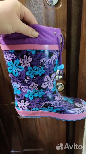 Утеплённые резиновые сапоги,32 размер