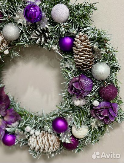 Новогодний венок и подсвечник
