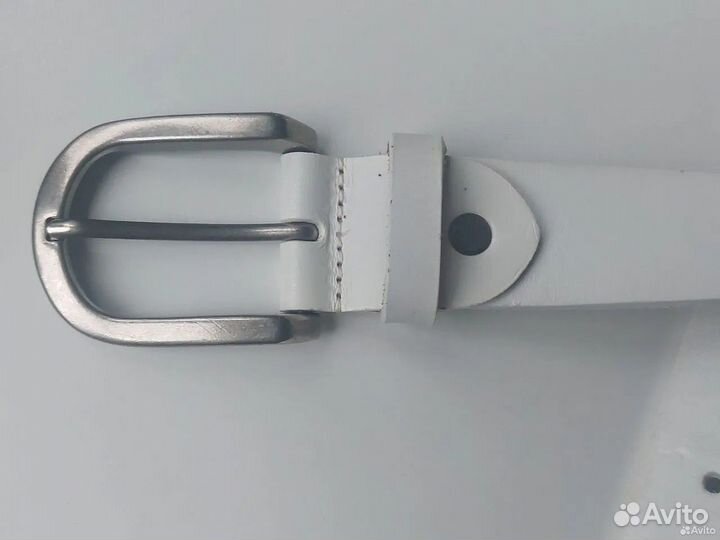 Ремень женский кожаный белый respect