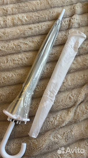 Зонтик трость прозрачный длинный полуавтомат