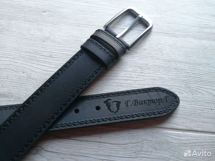 Стильный кожаный ремень ручной работы