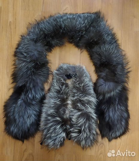 Меховой воротник чернобурка