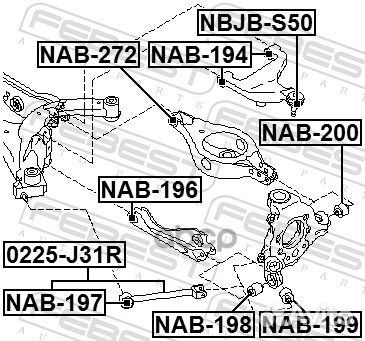 Сайлентблок задн цапфы nissan murano Z50 05-08