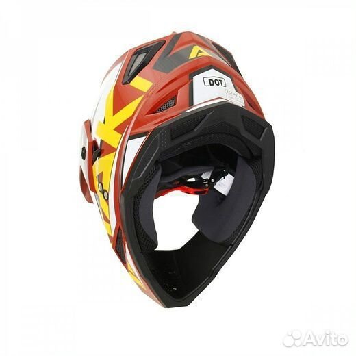 Шлем Ataki JK802 Rampage мотард/ коричневый/желтый