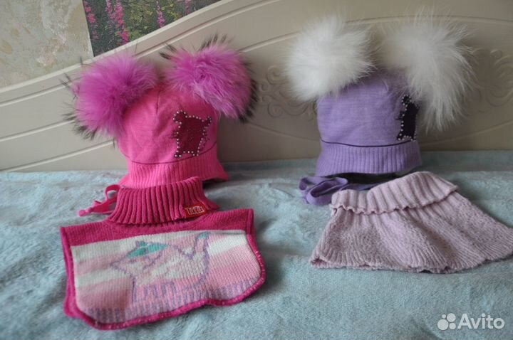 Комплекты шапки манишки зима, весна(6-7 лет)